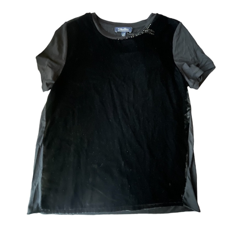 ‘S Max Mara Velour Hand Beaded Top NWT Size Medium